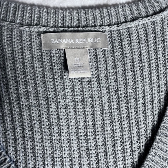 Banana Republic V-Neck Peplum Cashmere Cotton Sweater - Grey (NWOT) - Picture 4 of 5